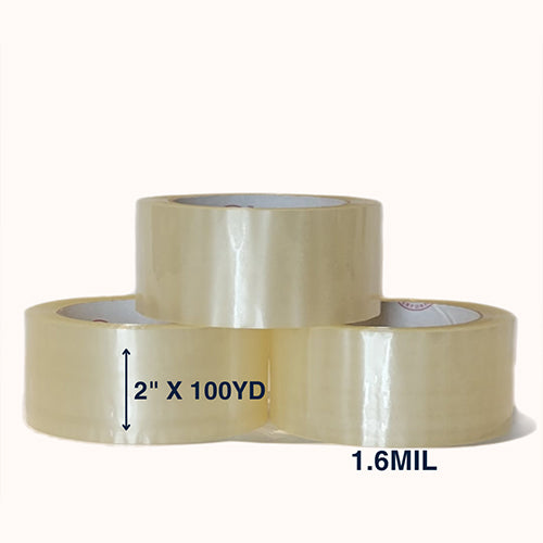 2” 1.6MIL X 100YD Clear Packaging Tape