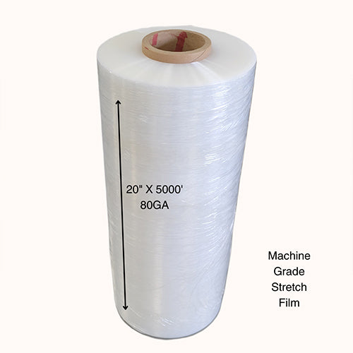 20 X 5000 80GA MACHINE GRADE STRETCH FILM St Pete Paper Packaging 20 x 5000 80ga machine grade stretch film st pete paper packaging
