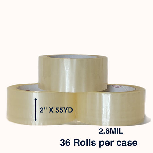 2” 2.6MIL X 55YD Clear Packing Tape